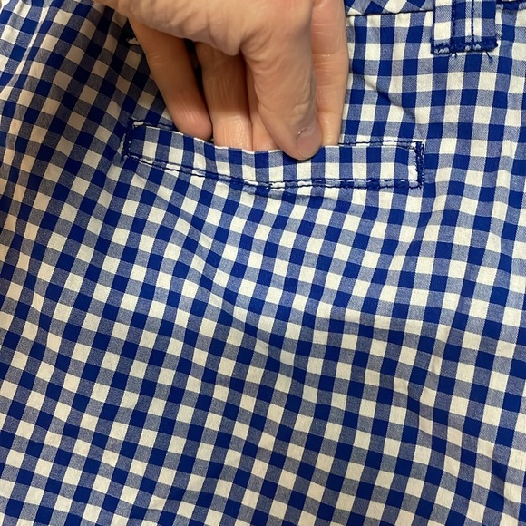 J. Crew size 2 Dressy Blue Gingham Mid-rise 3.5” Shorts with Pockets - Picture 6 of 10